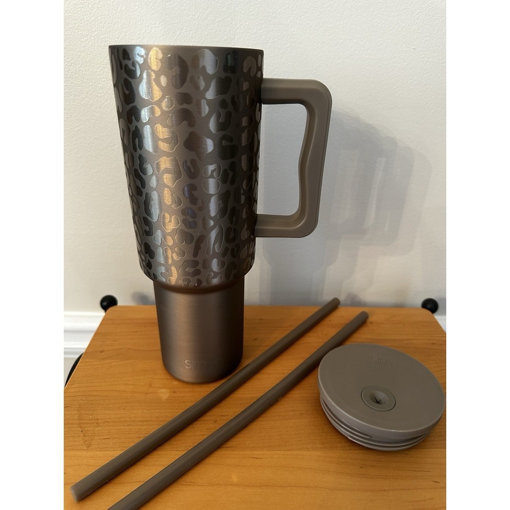 Simple Modern 40 oz Tumbler with Handle Bronze With 2 Straws